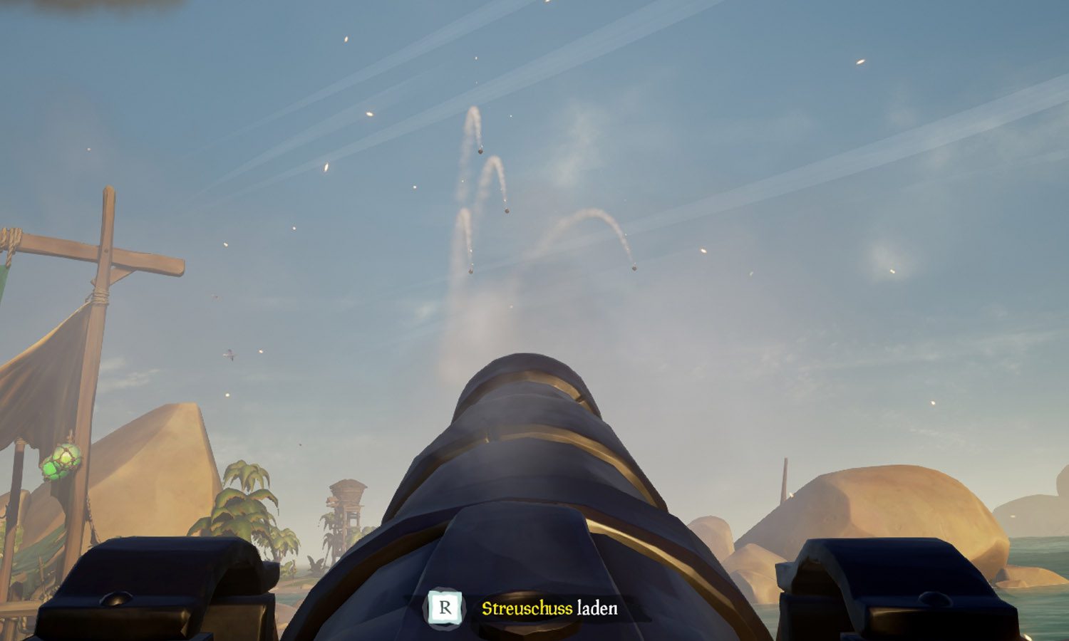 Streuschuss Der Streuschuss verschießt vier Geschosse, die nur auf geringer Distanz Schaden verursacht.